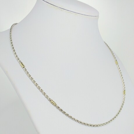 Cadena de plata 925 con doublé en oro 18ktes, 40 cm. Cadena de plata 925 con doublé en oro 18ktes, 40 cm.
