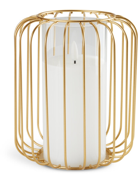 Portavelas KRESTER Ø15xA18cm dorado LED Portavelas KRESTER Ø15xA18cm dorado LED