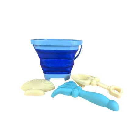 Set De Juego De Playa Balde Cuadrado Plebale Azul