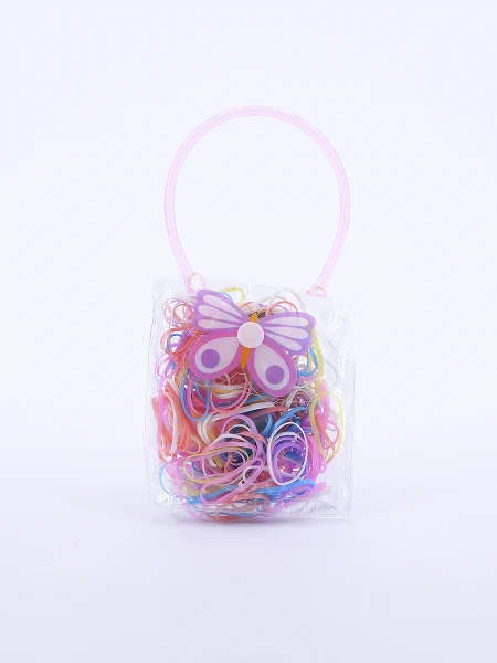 BOLSO CON GOMAS PARA PELO MULTICOLOR