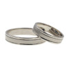 Par de alianzas de oro blanco 18k satinado y brillo de 4.5mm Par de alianzas de oro blanco 18k satinado y brillo de 4.5mm