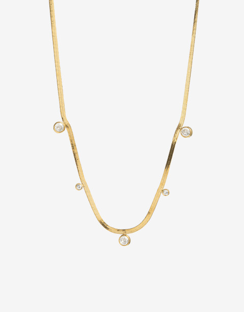 Collares Cortos Strass Collar De Acero Con Cubic - Dorado