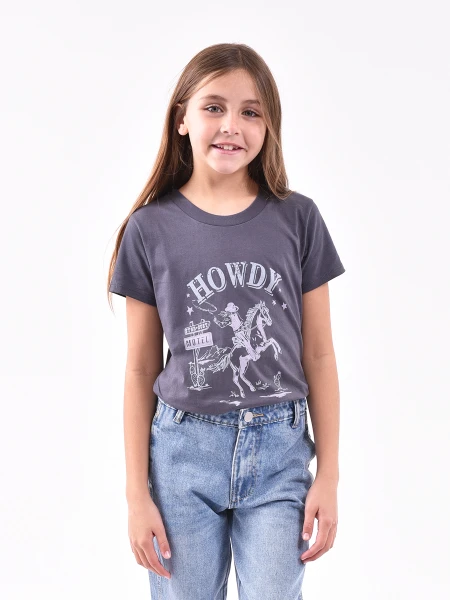 REMERA ESTAMPADA GRIS OSCURO