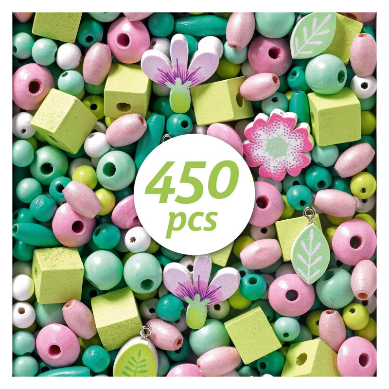 Cuentas Perlas de madera Flores Djeco Cuentas Perlas de madera Flores Djeco