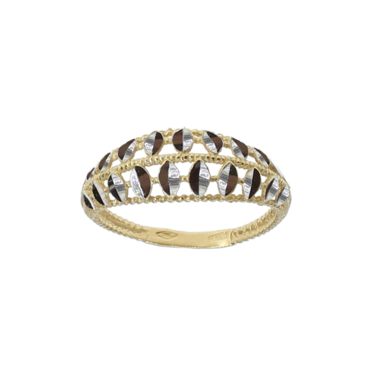 Anillo Tuscan chico labrado en oro 18k 
