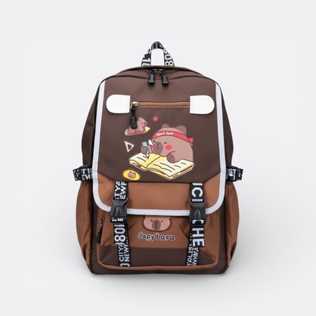 Mochila Escolar Capibara Marrón Modelo 1