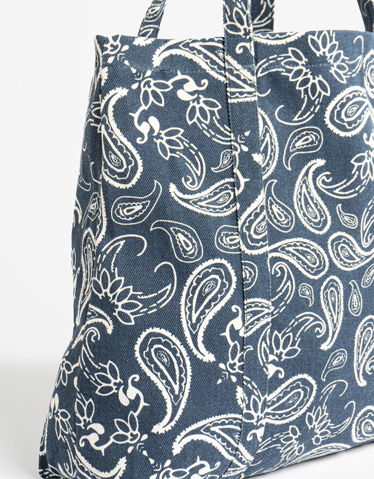 Bolsas reutilizables Tote Bag Paisley Azul - Azul Medio