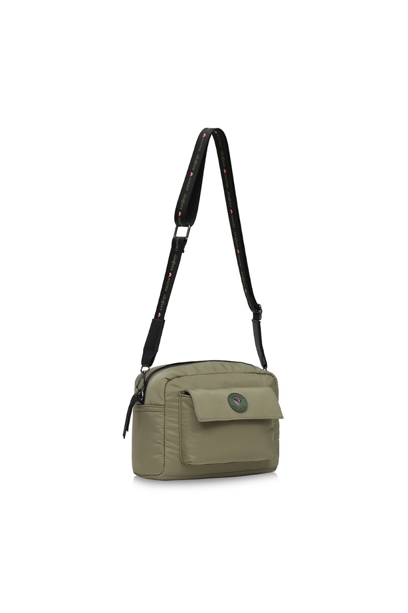 Bandolera con bolsillo frontal Verde