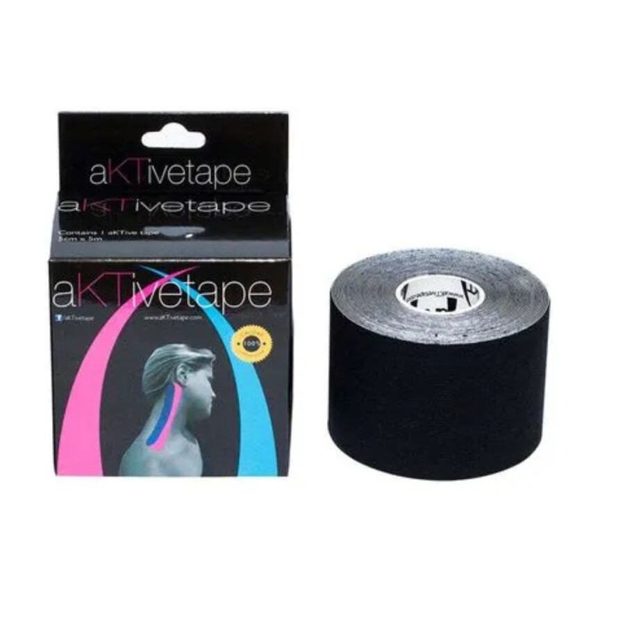 Cinta Kinesiológica Aktive Tape Negra – Soporte Muscular y Alivio del Dolor Cinta Kinesiológica Aktive Tape Negra – Soporte Muscular y Alivio del Dolor
