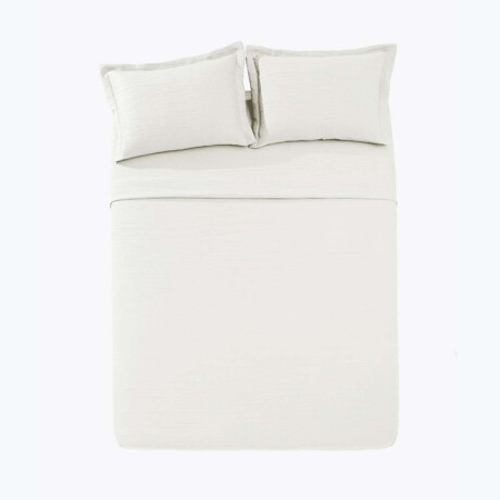 Juego Colcha y Funda Dohler Queen 100% Microfibra Hueso