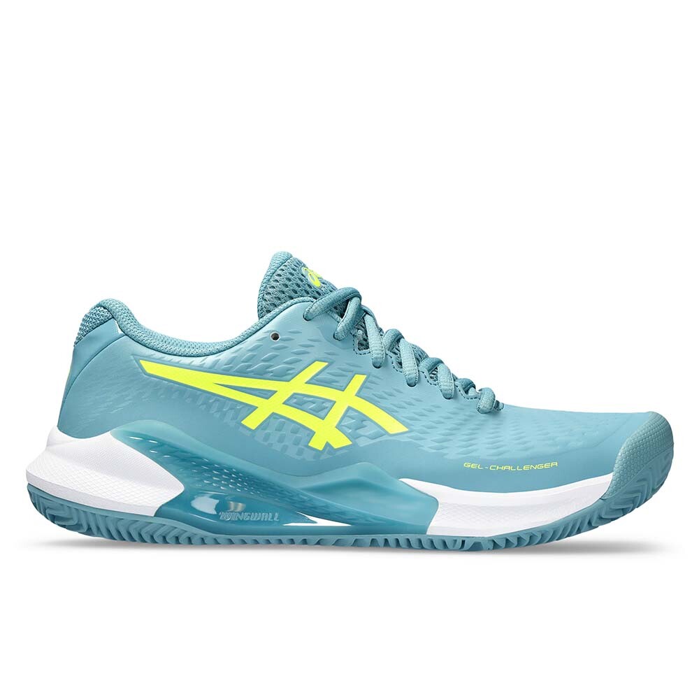 GEL Challenger 14 Clay - Mujer Gris Blue/safety Yellow