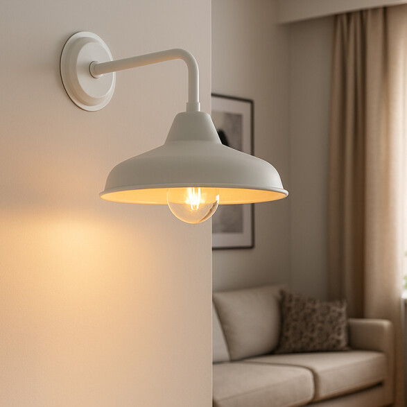 Aplique pared pantalla metalica blanco E27 Ø310mm JU0234