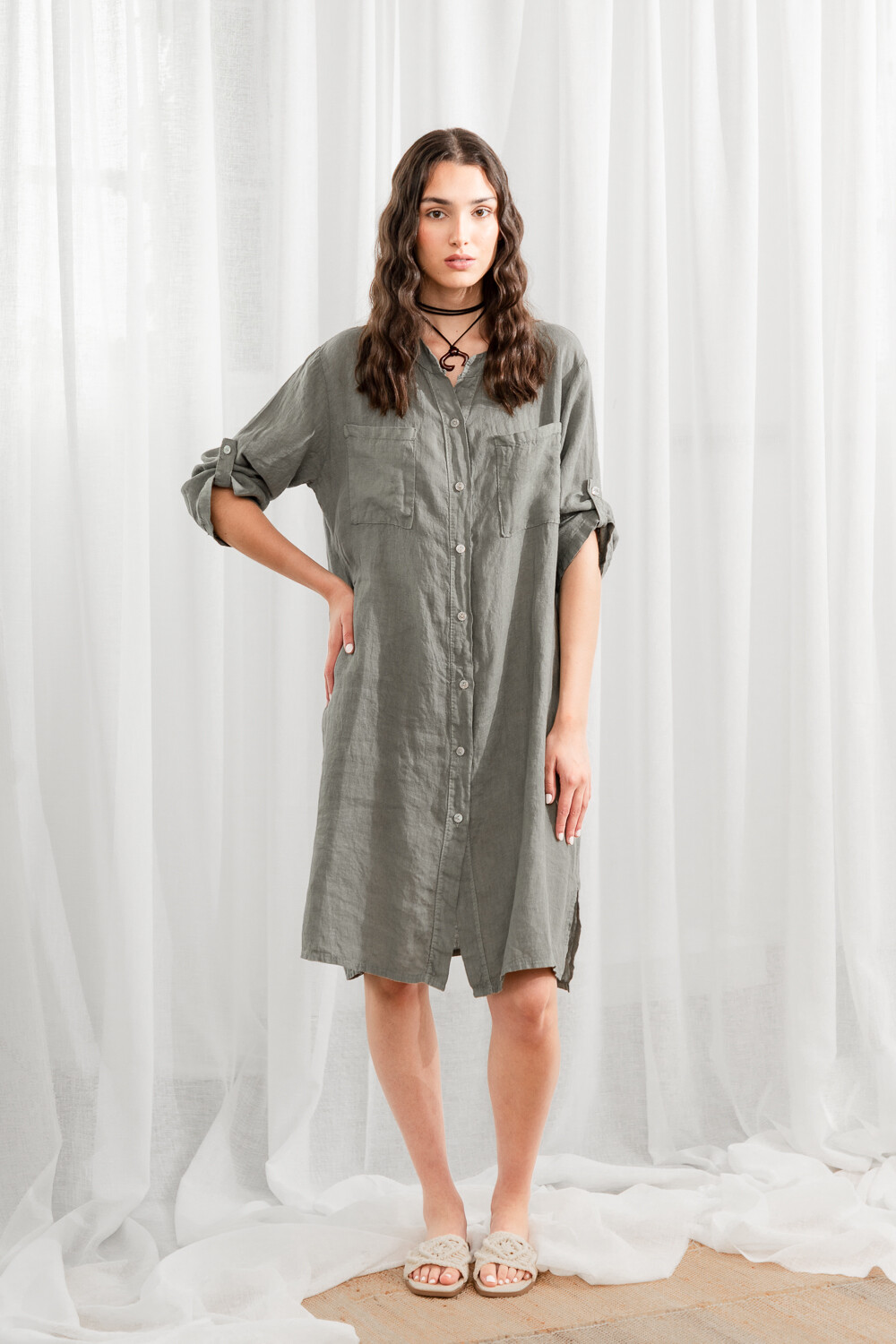 Tunica Cuore Verde Oliva Oscuro