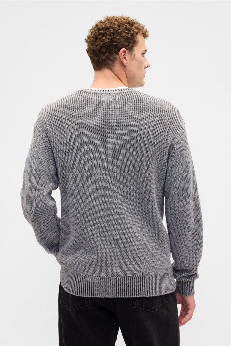 Buzo Cuello V Rib Hombre Pilot Grey