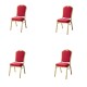 Pack 4 Sillas Hotel Milton Apilables Tapizadas Para Eventos Y Conferencias Rojo