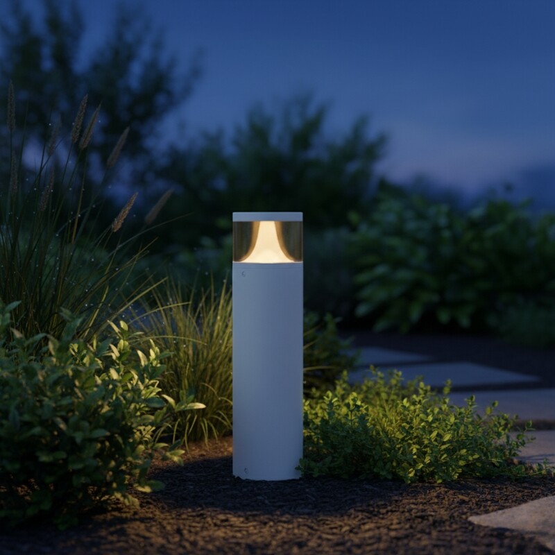 BOLARDO KANE 60 CM Luminaria Bolardo Exterior 9W Kane 60cm Blanco