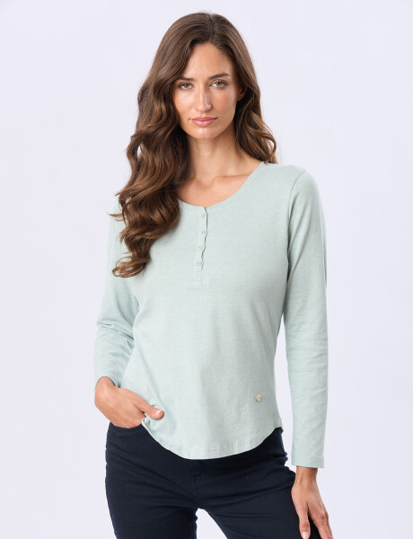 REMERA LISA DE ALGODÓN Pistacho