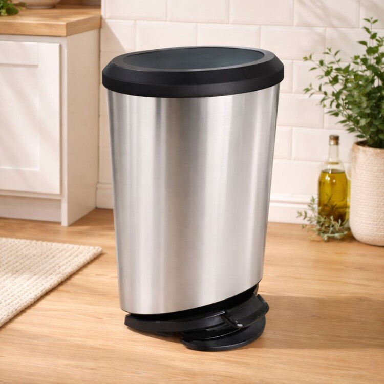 PAPELERA TACHO BASURA 20 LITROS PLATEADO PAPELERA TACHO BASURA 20 LITROS PLATEADO