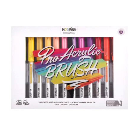 Marcador Mooving Acrilico Punta Pincel x 24 Marcador Mooving Acrilico Punta Pincel x 24