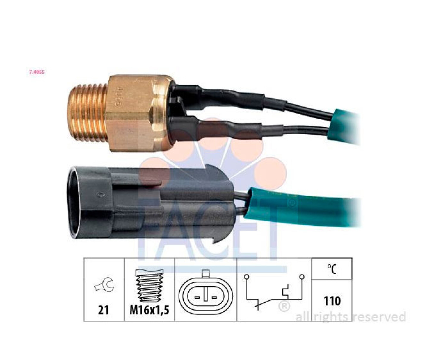 BULBO INTERRUPTOR FIAT TEMPERATURA AGUA 1.7 D 110 GRADOS FACET 