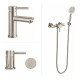 JUEGOS DE GRIFERIA LAVATORIO SATINADO-CEPILLADO RIONE GRIS-BRUSHED NICKEL