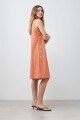 Vestido de lino con botones durazno