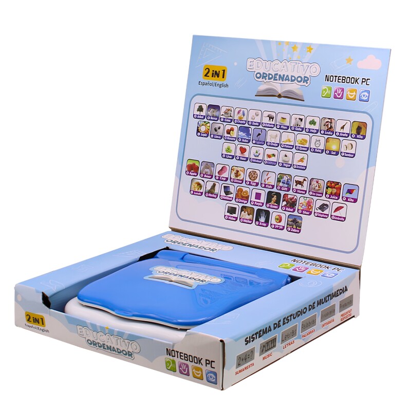 Mini Laptop Infantil Educativa Didactica Azul