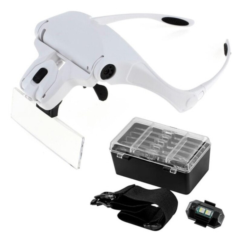 Gafas de aumento con luz y lupa + 5 lentes intercambiables Gafas de aumento con luz y lupa + 5 lentes intercambiables
