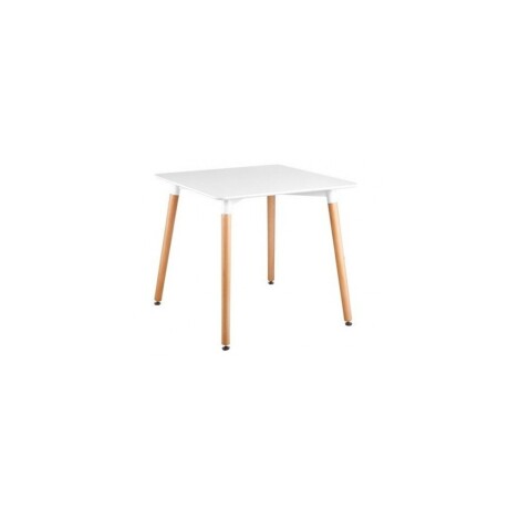 Mesa Eames Cuadrada Blanco,Marrón claro