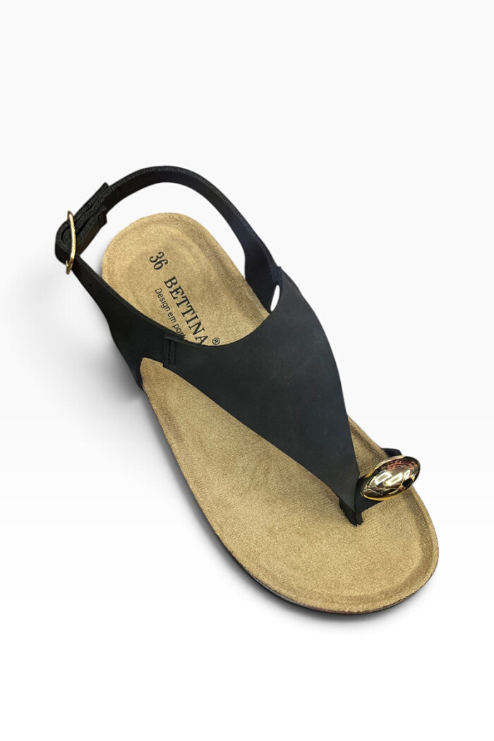 Sandalia Bettina con aplique BT105 Negro