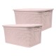 Set x2 Caja simil ratán 15 lts ROSADO