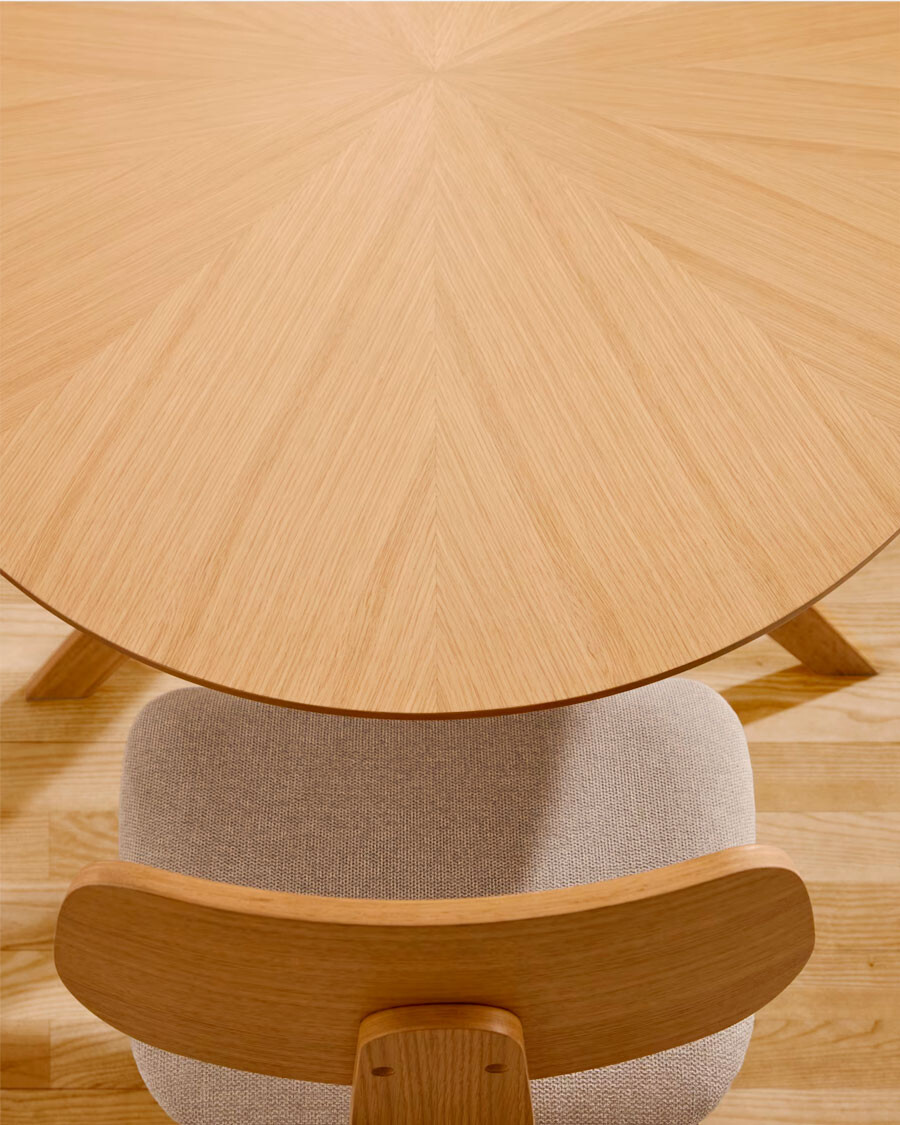 Mesa Naanim de chapa de roble 180 x 110 cm