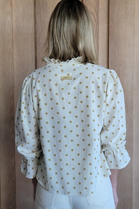 Blusa Copenhague Polka Dot Mostaza