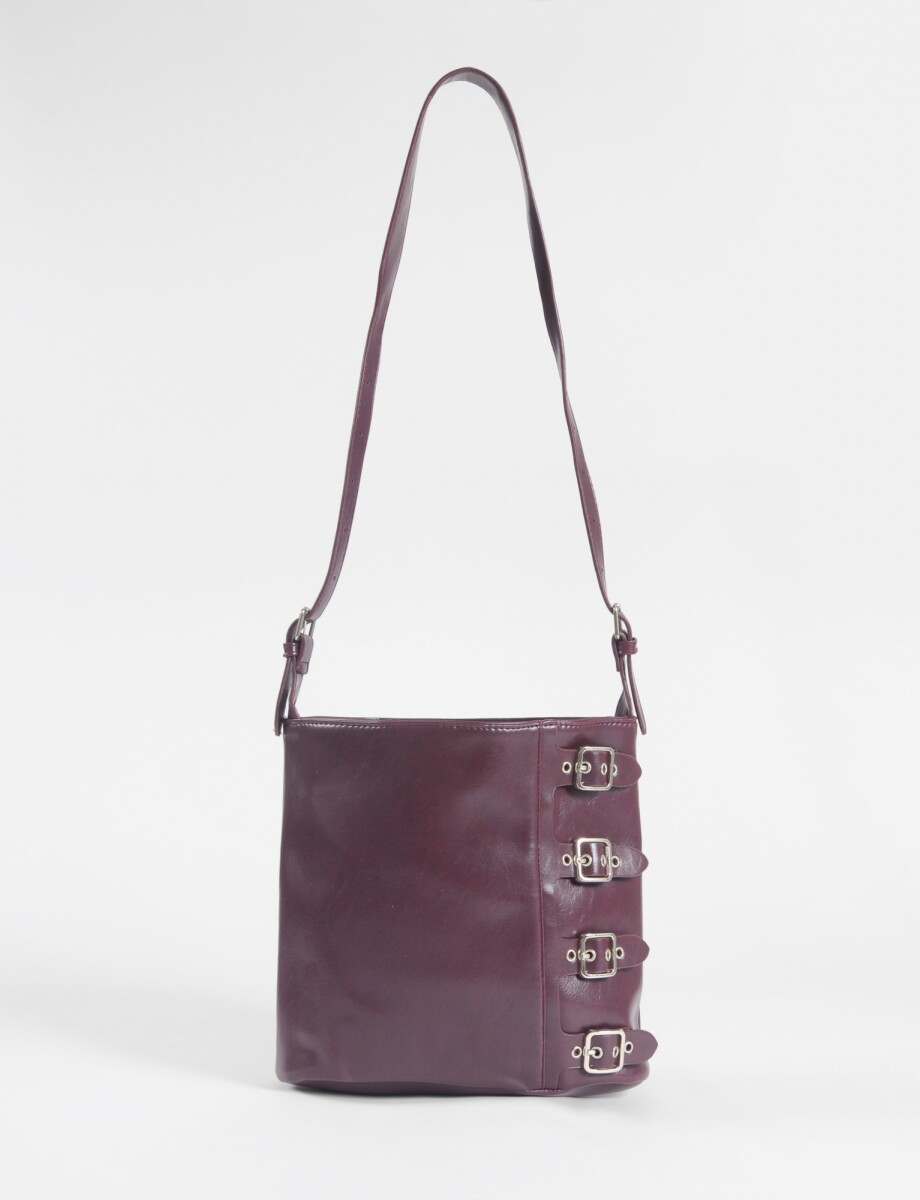 Cartera bandolera hebillas - bordo 