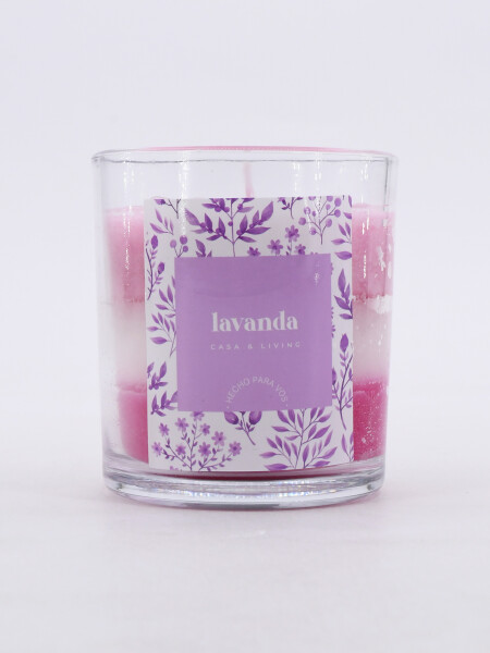VELA VOTIVO TRES COLORES LAVANDA ROSADO