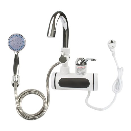 Calentador Agua Instantáneo c/Canilla Duchero Teléfono 3000W Blanco