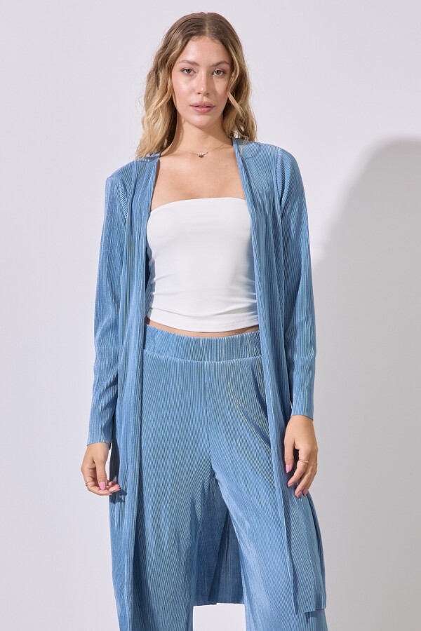 Cardigan Plisado AZUL