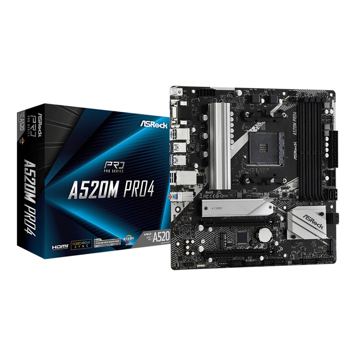 Tarjeta Madre Asrock A520M PRO4 Socket AM4 