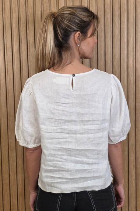 Blusa Gloria Puro Lino Blanco
