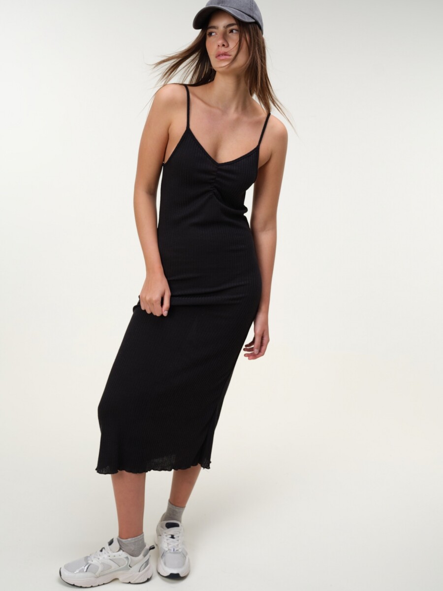 Vestido Breteles Midi - Negro 
