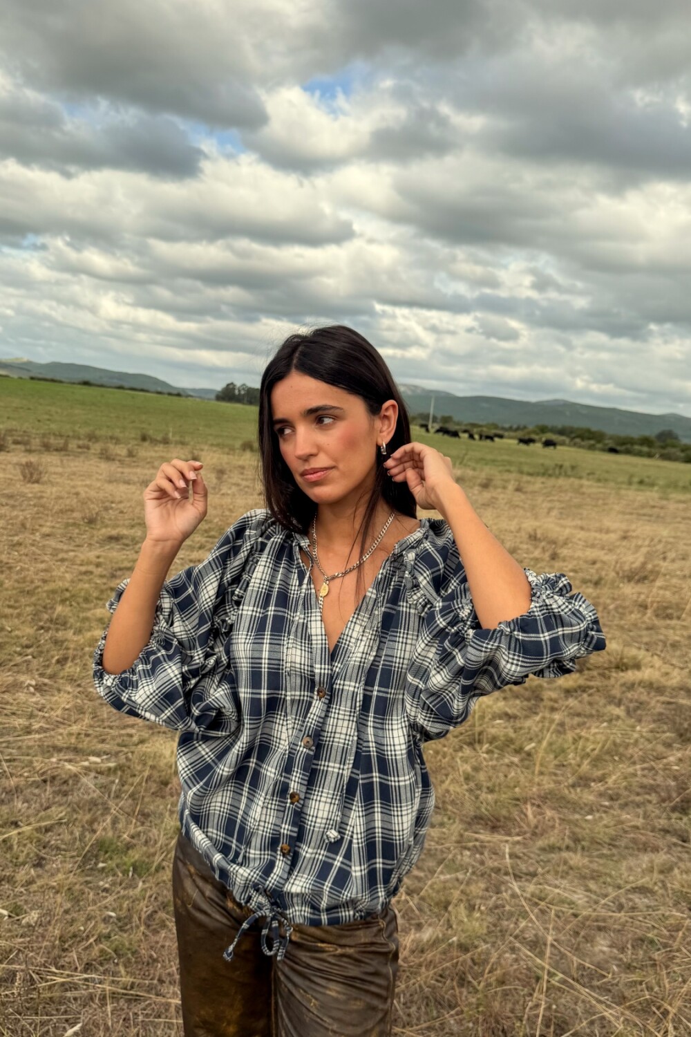 Bloom Shirt Azul / Crudo