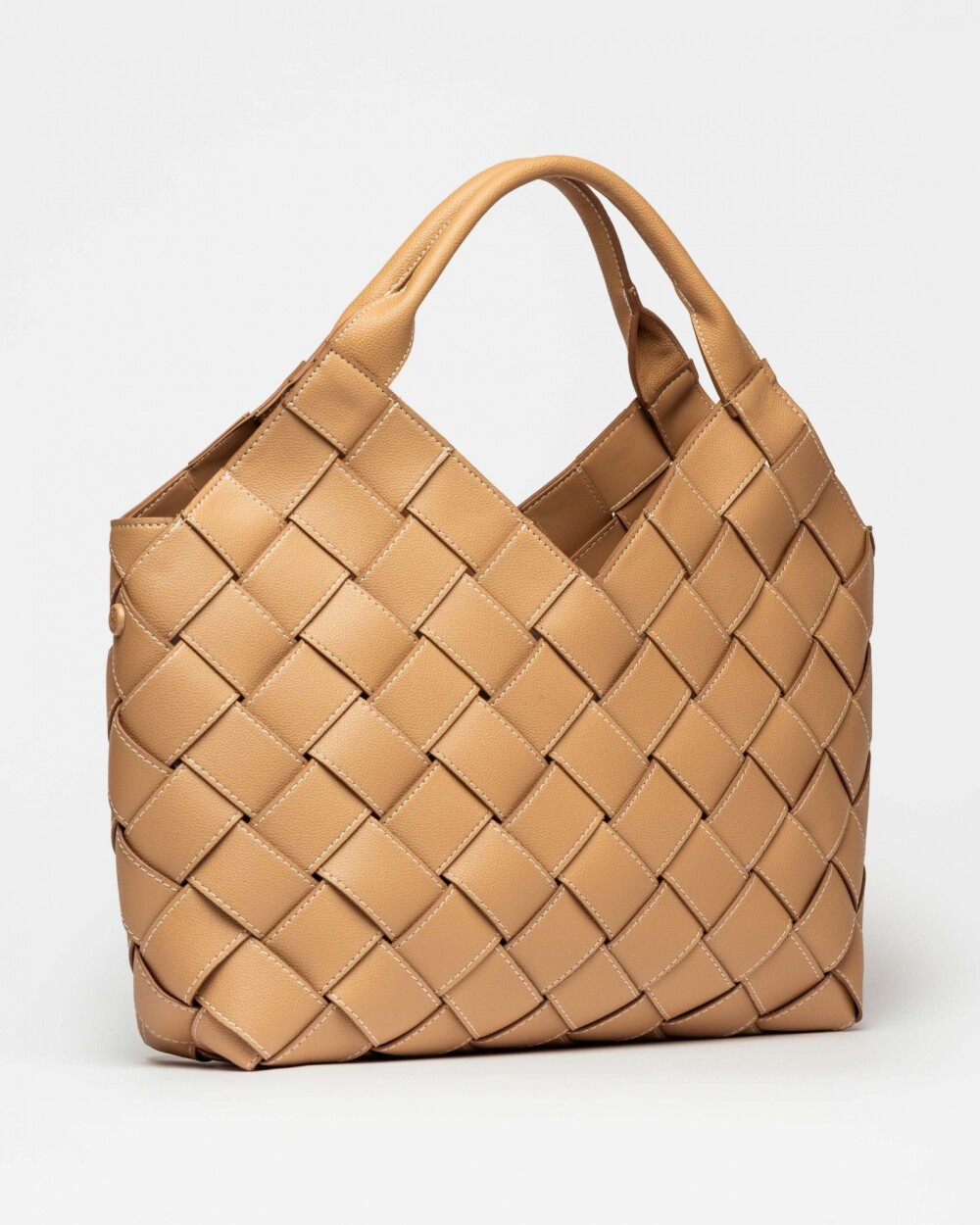 Shopper Rivera en efecto cuero graneado Camel