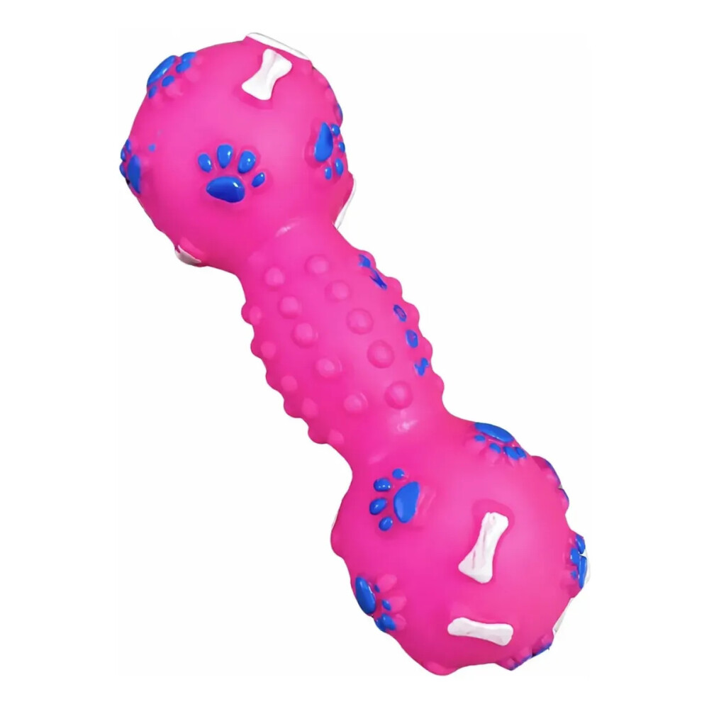 Juguete Para Perro Con Chifle Y Forma De Mancuerna FUCSIA