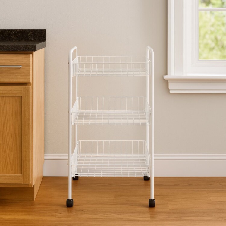 Estante organizador frutero 3 estantes 41cm x 23cm x 63cm Blanco
