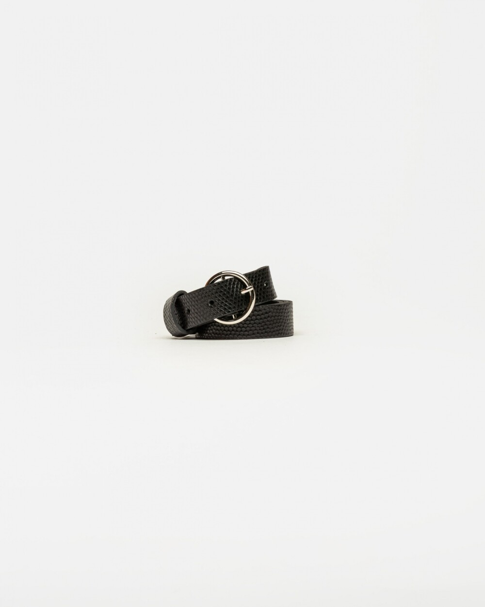 Cinturon Mars en cuero snake bitono Negro