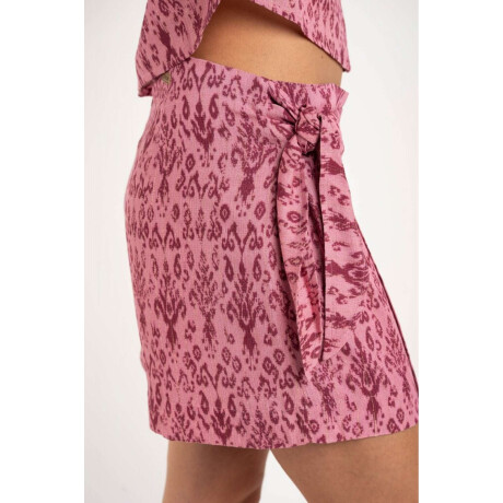Skort Estampado Lurex Rosa