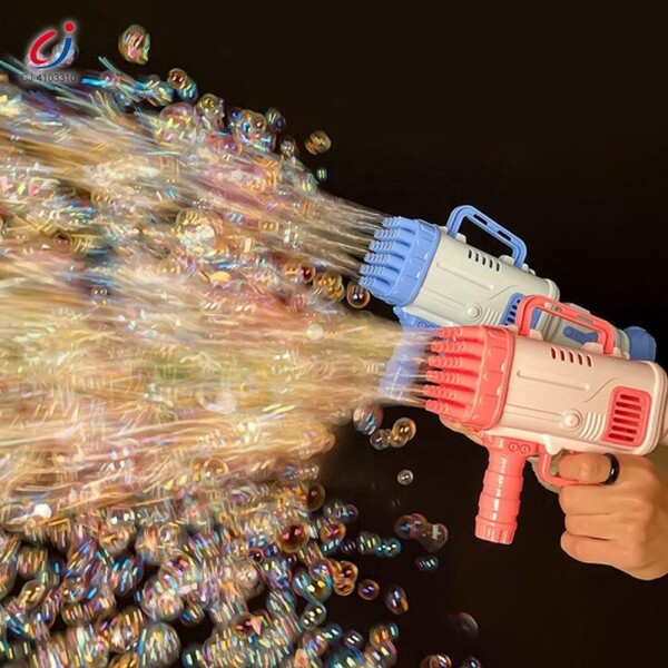 Bazooka Pistola De Burbujas Tik Tok Burbujero Pilas Infantil Variante Color Celeste