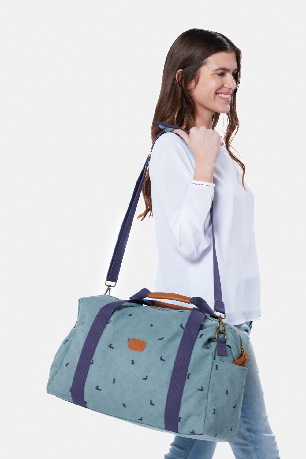 BOLSO DE LONA ESTAMPADO Verde
