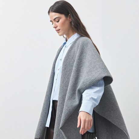 PONCHO FAVA Gris Melange