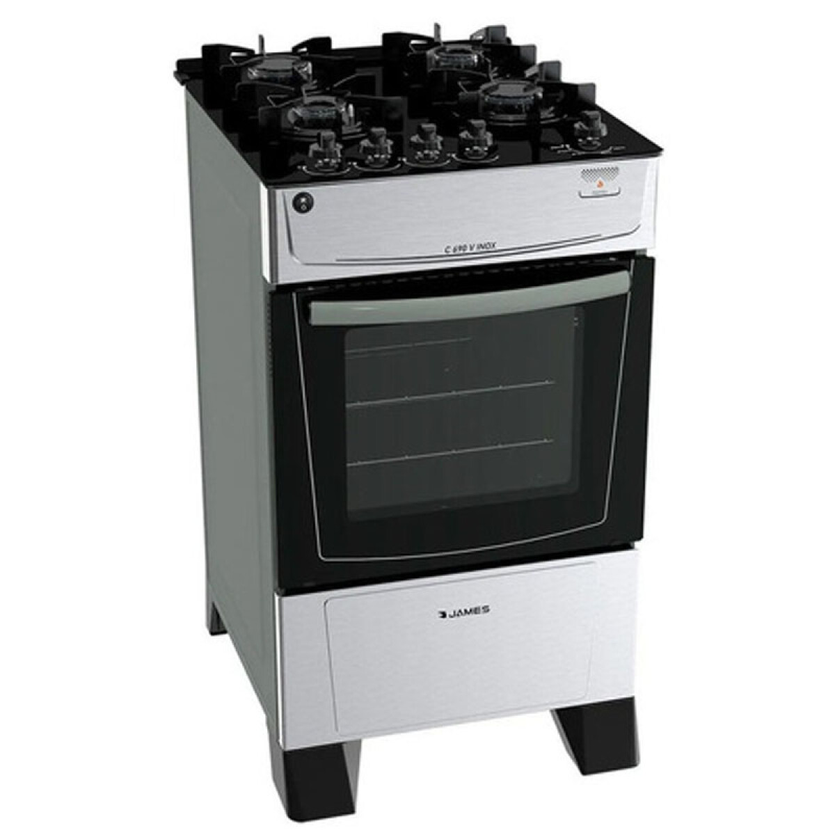 COCINA A GAS JAMES 4 HORNALLAS INOX 